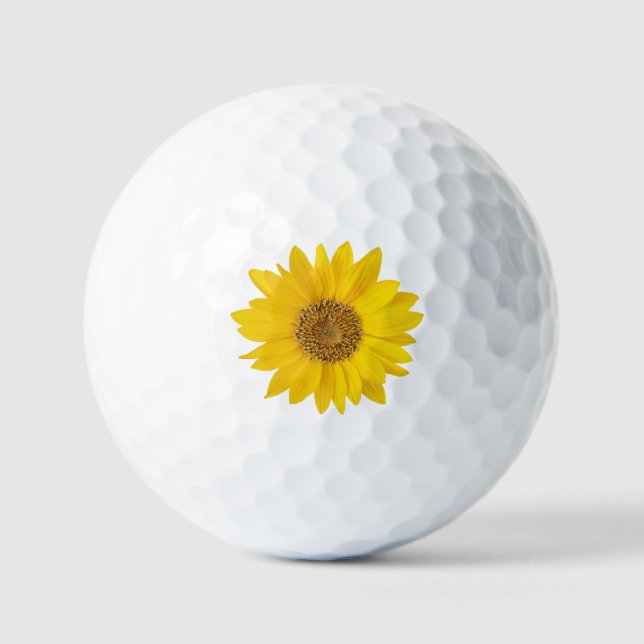 Single Gelbe Sonnenblume Golfball (Vorderseite)