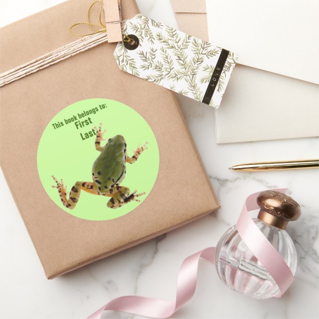 Single Green Climbing Frog Foto benutzerdefiniert Runder Aufkleber (Schenken)