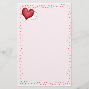 Single Heart Balloon Flying Solo Briefpapier