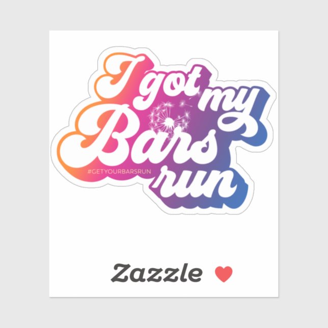 Single - Ich Got meinen Bars-Laufrad - Rosa Vinyl  Aufkleber (Blatt)