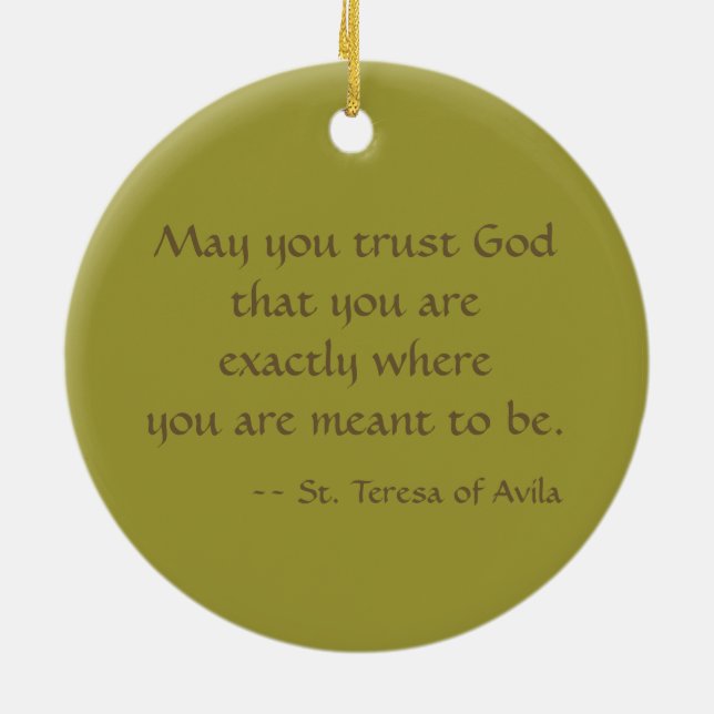 Single Image St. Teresa of Avila (SNV 27) Kreis Keramik Ornament (Hinten)