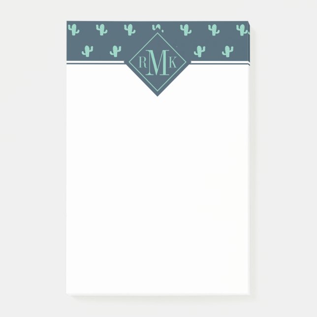 Single-Kaktus-Muster Post-it Klebezettel (Vorderseite)