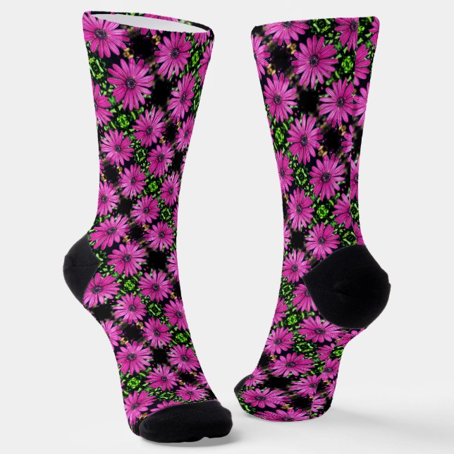 Single Lila African Daisy Blume Muster Socken (Gewinkelt)