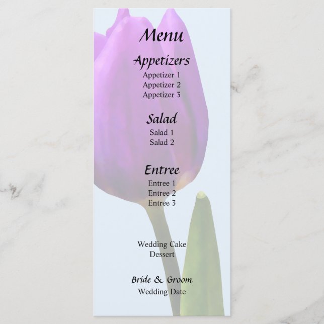 Single Lila Tulip Menükarte (Vorderseite)