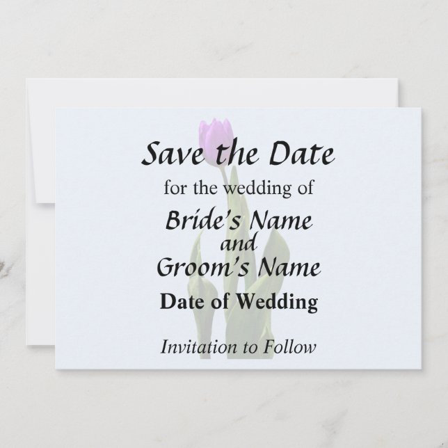 Single Lila Tulip Save The Date (Vorderseite)