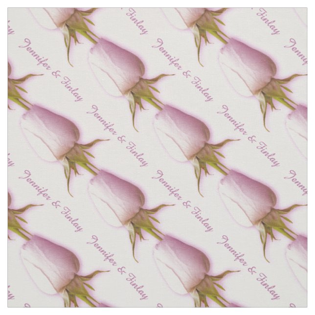 Single lilac Rose Hochzeit individuelle Name Stoff (Muster)
