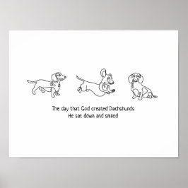 Single line art - Dackeln Hund Poster