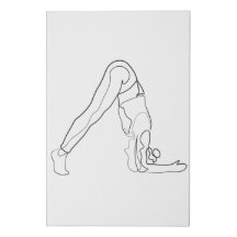 Single Line Yoga Pose Sketch Minimalistische Linie