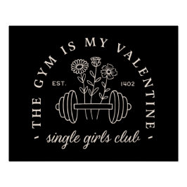 Single lustige Valentinstag Gymnastik Mädchen Retr Poster