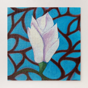 Single Magnolia Blume Blaues Template Frühjahr