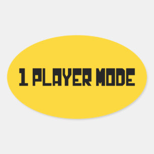 Single/Modus für einen Player Ovaler Aufkleber