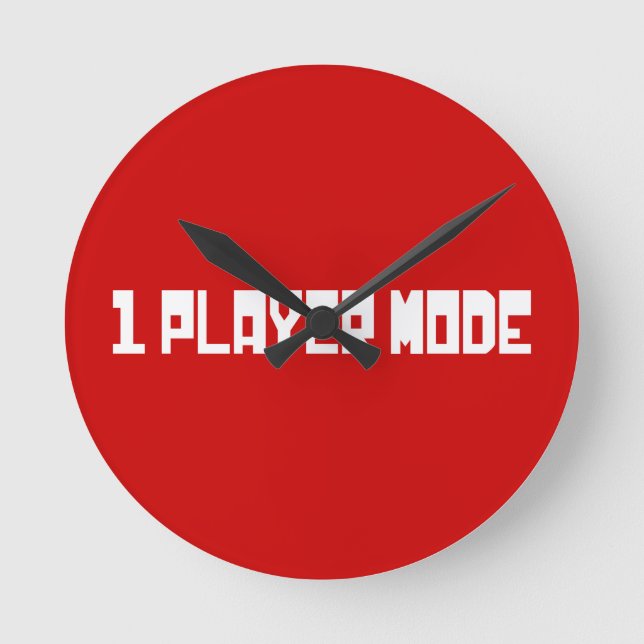 Single/Modus für einen Player Runde Wanduhr (Vorderseite)