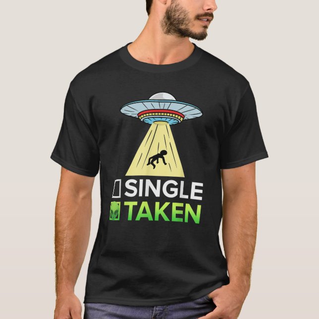 Single oder Alien Valentinstag UFO T-Shirt (Vorderseite)