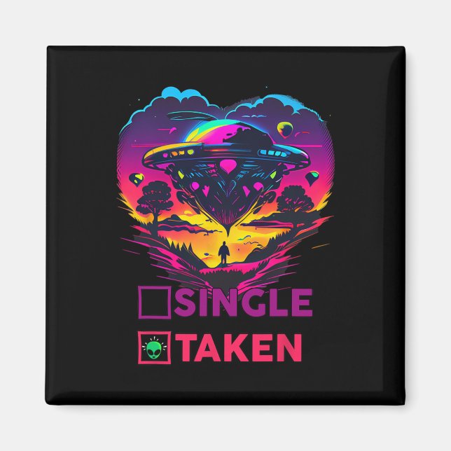 Single oder Shirt Alien Valentine Shirt Valent Magnet (Vorne)