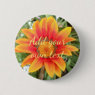 Single Orange Blume Benutzerdefinierter Text Button