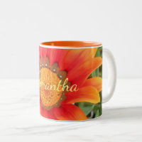 Single Orange Blume Personalisiert
