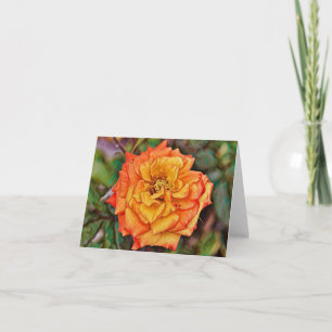 Single Orange Gold Rose aus Gertie's Garden Karte
