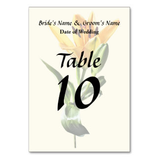 Single Orange Lily and Buds Tischnummer