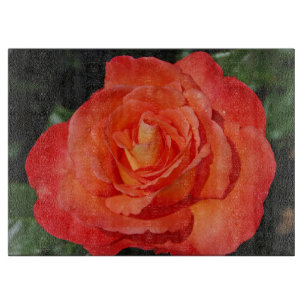 Single Orange Rose Schneidebrett
