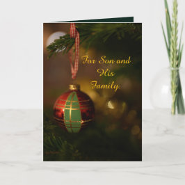 SINGLE ORNAMENT SON AND FAMILIE CHRISTMAS CARD DANKESKARTE