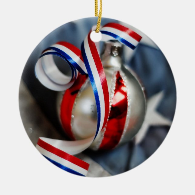 Single-patriotische Verzierung Keramik Ornament (Vorne)