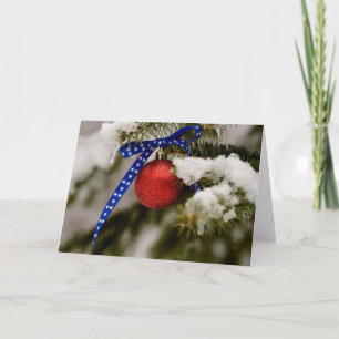Single-patriotische Weihnachtsverzierung Feiertagskarte