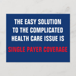 Single Payer Medicare für alle Krankenversicherung Postkarte
