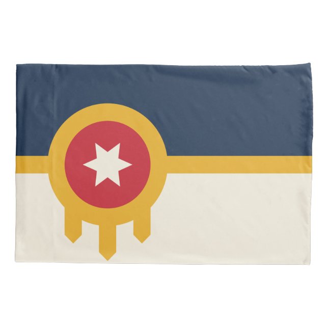 Single Pillowcase mit Fahne von Tulsa, Oklahoma Kissenbezug (Rückseite)