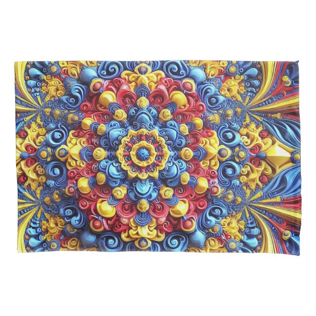 Single Pillowcase mit rumänischer Farbgestaltung Kissenbezug (Vorderseite)