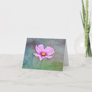 Single Pink Cosmos Blume aus dem Garten Gertie Karte