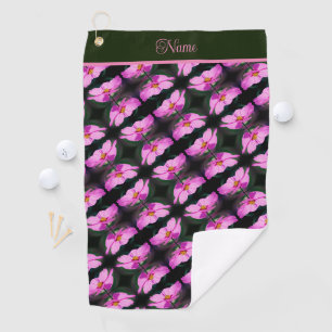 Single Pink Cosmos Blume Muster Personalisiert Golfhandtuch