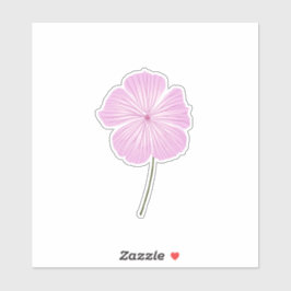 Single Pink Lavatera Aufkleber