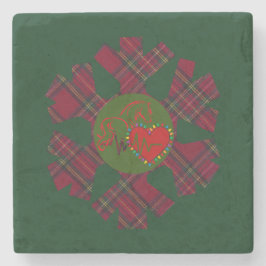 Single Plaid Snowflake Steinuntersetzer