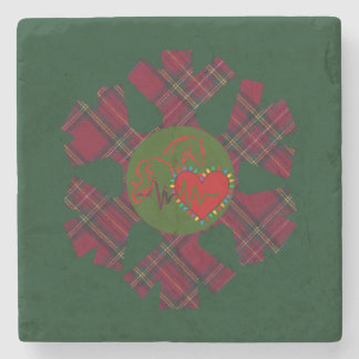 Single Plaid Snowflake Steinuntersetzer