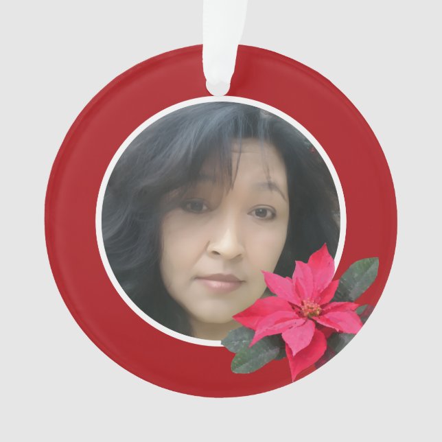 Single Poinsettia Design Ornament (Vorderseite)