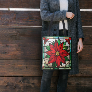 Single Poinsettia Imitate Festglas Tasche