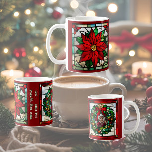 Single Poinsettias Imitate Hartglas Kaffeetasse