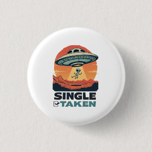 Single Raumschiff Entführung Alien Valentine Button