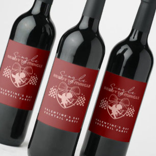 Single Ready to Mingle Cupid Roter Valentinstag Pa Weinetikett