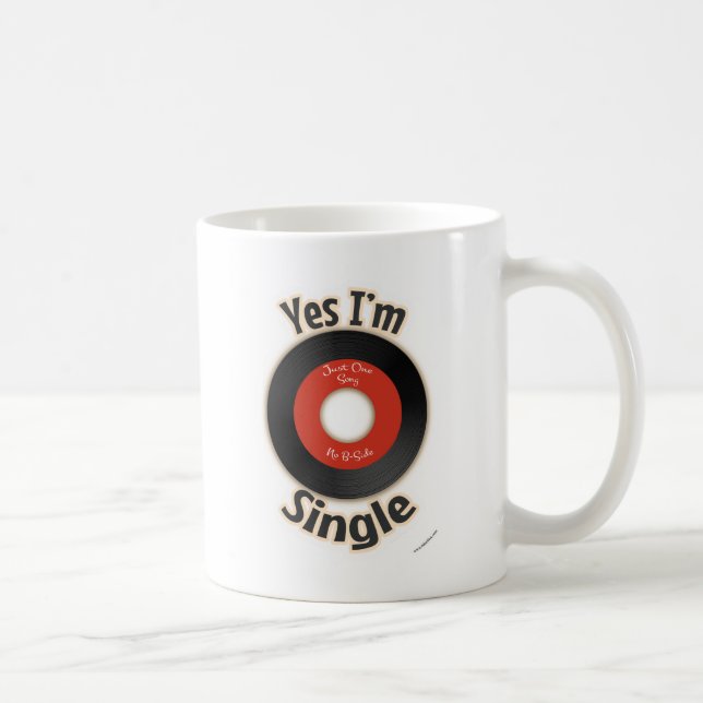Single Record Kokett Retro Music Cartoon Slogan Kaffeetasse (Rechts)