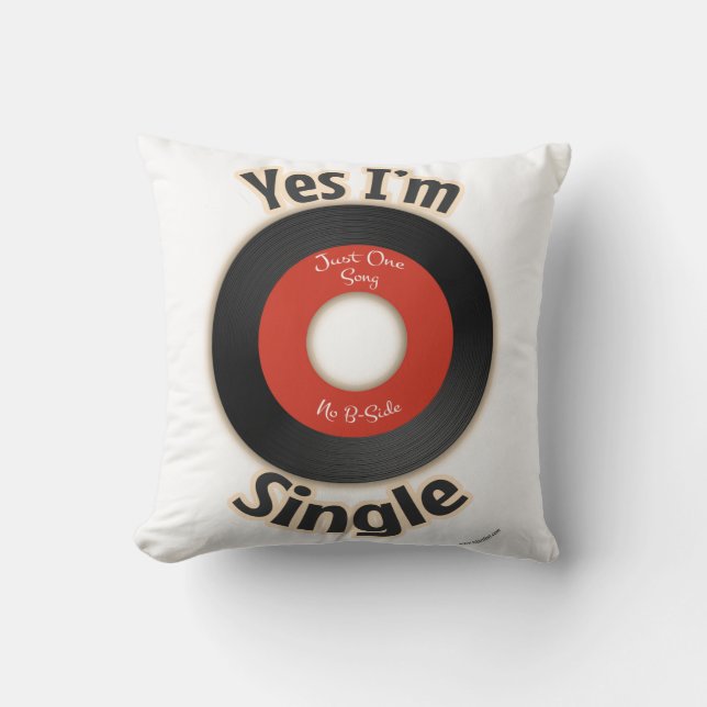 Single Record Kokett Retro Music Cartoon Slogan Kissen (Vorderseite)