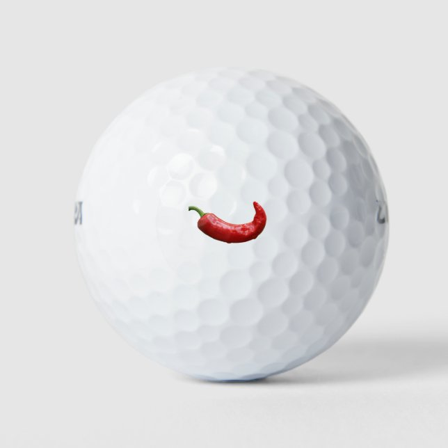 Single Red Hot Chili Pepper Golfball (Vorderseite)