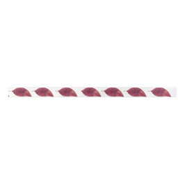 Single Red Leaf Satin Ribbon Satinband