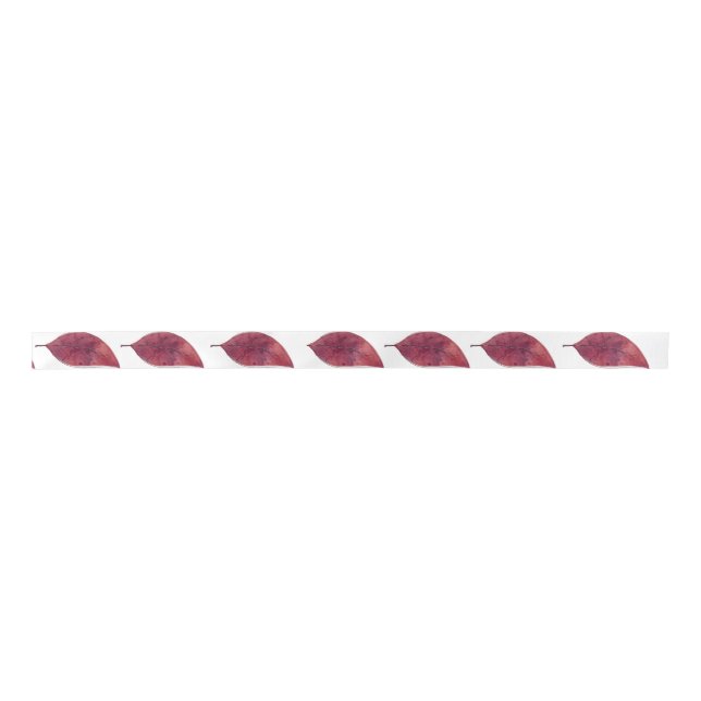 Single Red Leaf Satin Ribbon Satinband (Vorderseite)