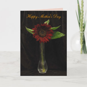 Single Red Sunflower Mother Day Karte