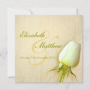 Single Rosa Bud Hochzeitsplatz Einladung