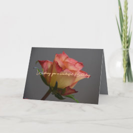 Single Rose Happy Birthday Personalizable Card Karte