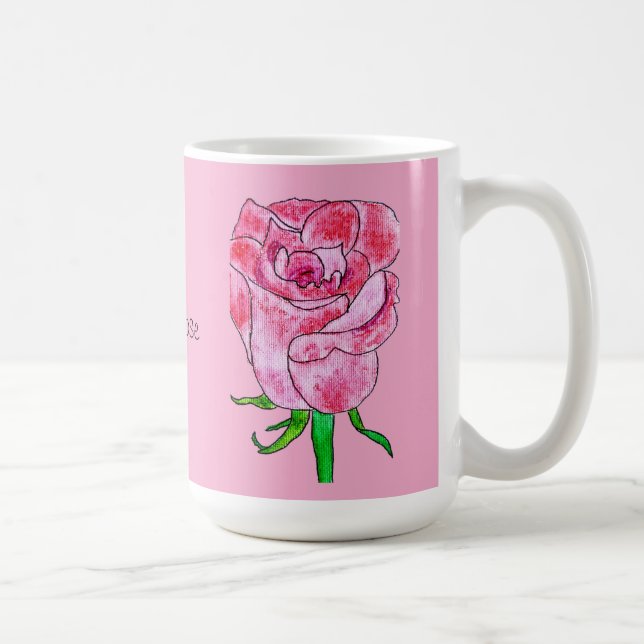 Single Rose hellrosa Kaffeetasse (Rechts)