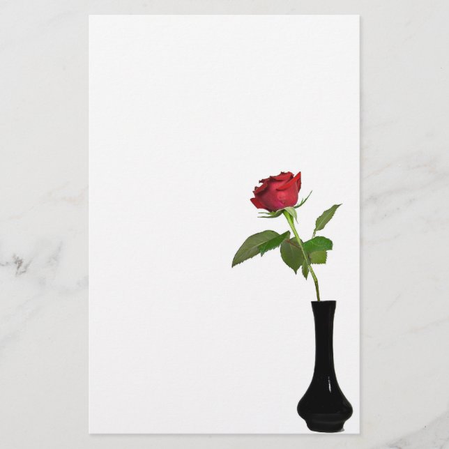 Single Rote Rose Briefpapier (Vorderseite)