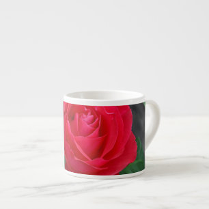 Single rote Rose Espressotasse